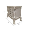 Aurora 32 Inch Classic Wood Nightstand, 2 Drawers, Subtle Carvings, White By Casagear Home