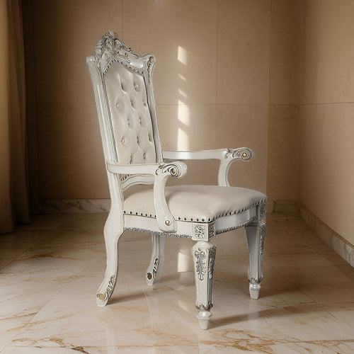 Executive Armchair | 24" | Scrolled Trim | Antique Pearl Finish