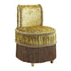 Altair 26 Inch Luxury Vanity Stool, Gold Velvet Upholstery, Skirted Trim