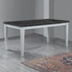 64 Inch Wood Rectangular Dining Table, Marbled Surface, Tapered Legs, White
