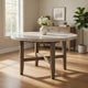 Dining Table | 52" | Round Wood | Marble Top | Brown Finish