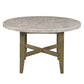 52 Inch Wood Round Dining Table Marble Surface Tapered Legs Rich Brown By Casagear Home BM296880