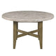 52 Inch Wood Round Dining Table Marble Surface Tapered Legs Rich Brown By Casagear Home BM296880