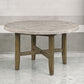 52 Inch Wood Round Dining Table Marble Surface Tapered Legs Rich Brown By Casagear Home BM296880