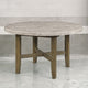 52 Inch Wood Round Dining Table Marble Surface Tapered Legs Rich Brown By Casagear Home BM296880