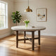 Dining Table | 52" | Round Wood | Marble Top | Brown Finish
