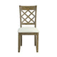 23 Inch Wood Dining Chair Set of 2 Cross Accent Backrest Padded Beige BM296881