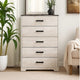 Wisp Tall Dresser | 46" | 5 Drawers | Rustic Smooth White