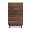 Kip Tall Dresser | 50’’ | 5 Drawers | Dark Brown | Gold Handles BM296901