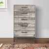 Vyne Tall Dresser Chest | 51" | 5 Drawers | White Woodblock Base