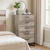 Vyne Tall Dresser Chest | 51" | 5 Drawers | White Woodblock Base