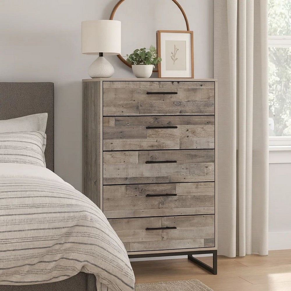 Vyne Tall Dresser Chest | 51" | 5 Drawers | White Woodblock Base