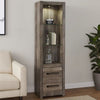 Side Pier | 72" | 2 Glass Shelves | 2 Drawers | Rustic Gray