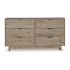 Fervor 59 Inch Dresser 6 Drawers Brown Wood Frame Brushed Nickel Handles By Casagear Home BM296939