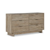 Fervor 59 Inch Dresser 6 Drawers Brown Wood Frame Brushed Nickel Handles By Casagear Home BM296939