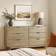 Fervor Dresser | 59" | 6 Drawers | Brown Frame | Nickel Handles