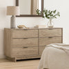 Fervor Dresser | 59" | 6 Drawers | Brown Frame | Nickel Handles