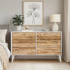 Asher Dresser | 59" | 6 Drawers | White & Natural Brown
