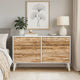 Asher Dresser | 59" | 6 Drawers | White & Natural Brown