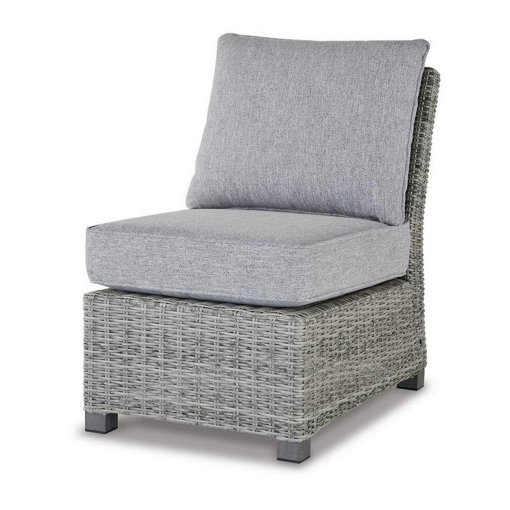 Outdoor Accent Chair | 24’’ | Gray Cushions | Resin Wicker Frame BM296963