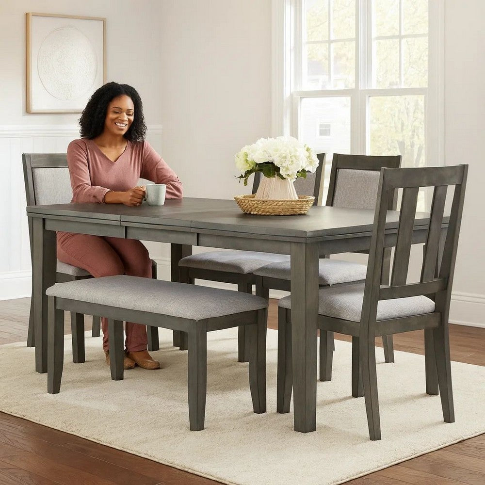 Elin Dining Table | 60–78" | Extendable | Distressed Gray Wood