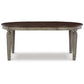 Eerie 48-72 Inch Extendable Oval Dining Table Rich Brown and Vintage Gray By Casagear Home BM296997