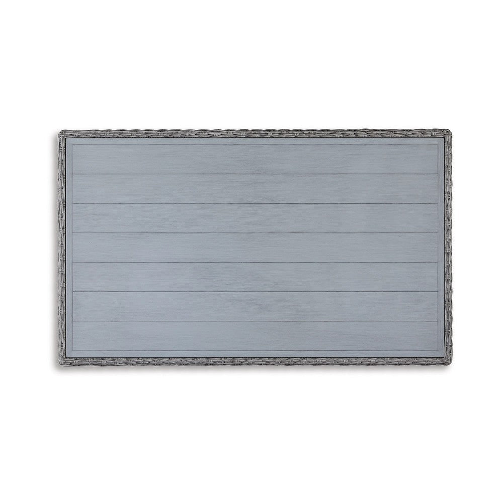 Dune Outdoor Table | 59’’ | Resin Wicker | Open Shelf | Gray BM297004