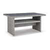 Dune Outdoor Table | 59" | Resin Wicker | Open Shelf | Gray