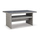 Dune Outdoor Table | 59" | Resin Wicker | Open Shelf | Gray
