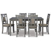 7 Piece Dining Table Set Lattice Back Chairs Light Gray Wood Polyester By Casagear Home BM297005