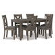 Ashley Dining Set 7 Piece Lattice Back Chairs Gray Wood Polyester BM297006