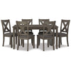 Ashley Dining Set 7 Piece Lattice Back Chairs Gray Wood Polyester BM297006