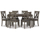 Ashley Dining Set 7 Piece Lattice Back Chairs Gray Wood Polyester BM297006