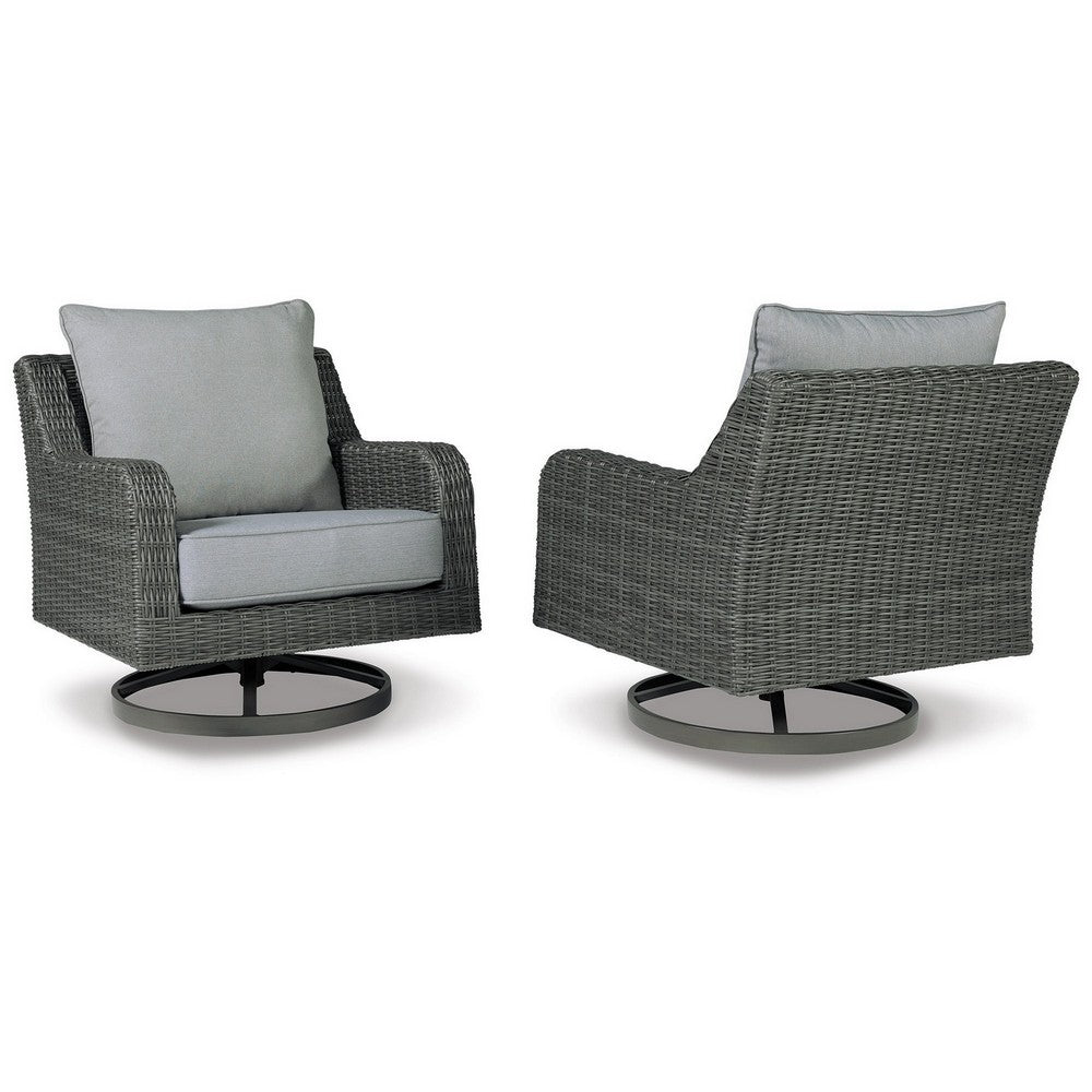 Asp Swivel Lounge Chair | 32" | Outdoor | Aluminum Frame | Gray