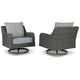 Asp Swivel Lounge Chair | 32" | Outdoor | Aluminum Frame | Gray