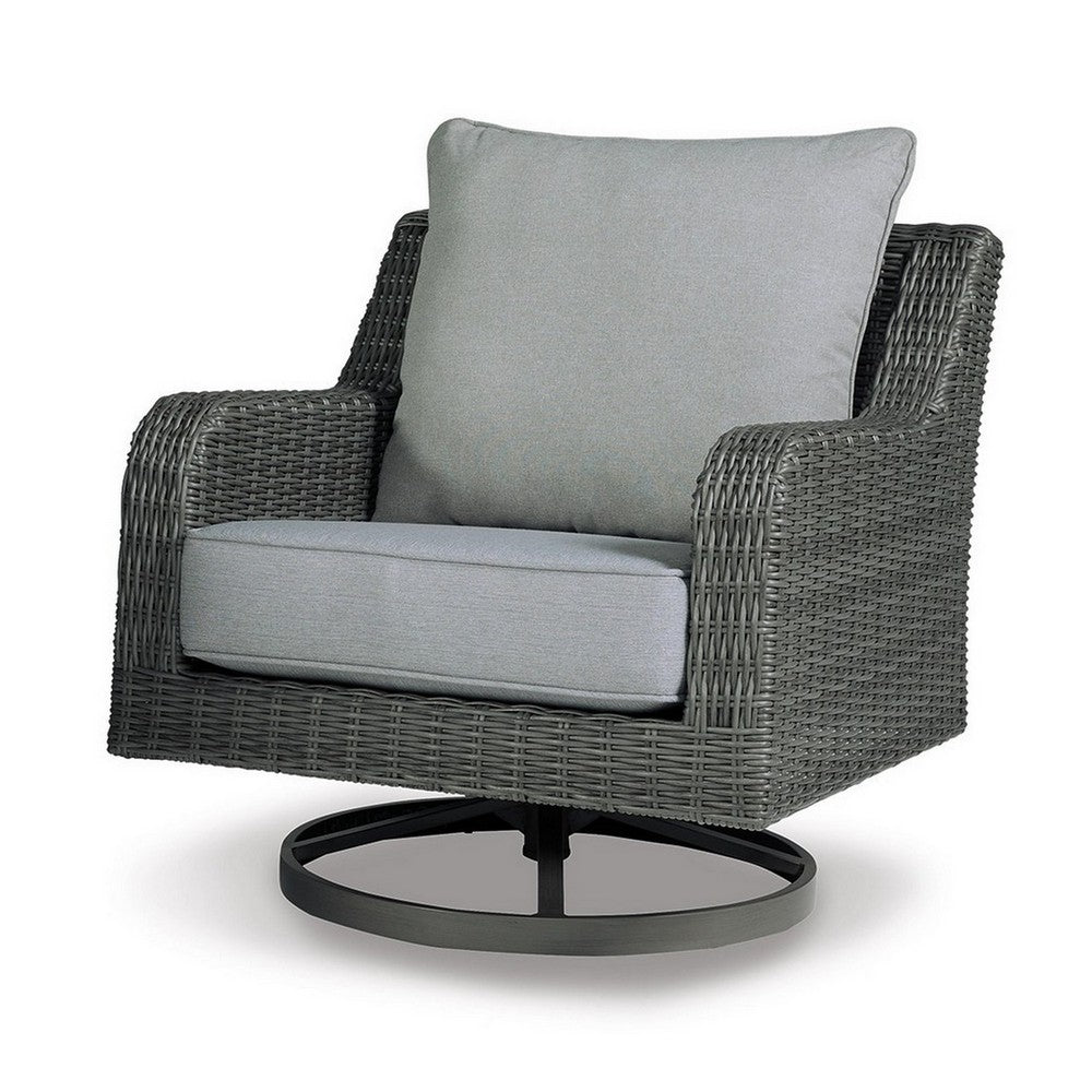 Asp Swivel Lounge Chair | 32" | Outdoor | Aluminum Frame | Gray