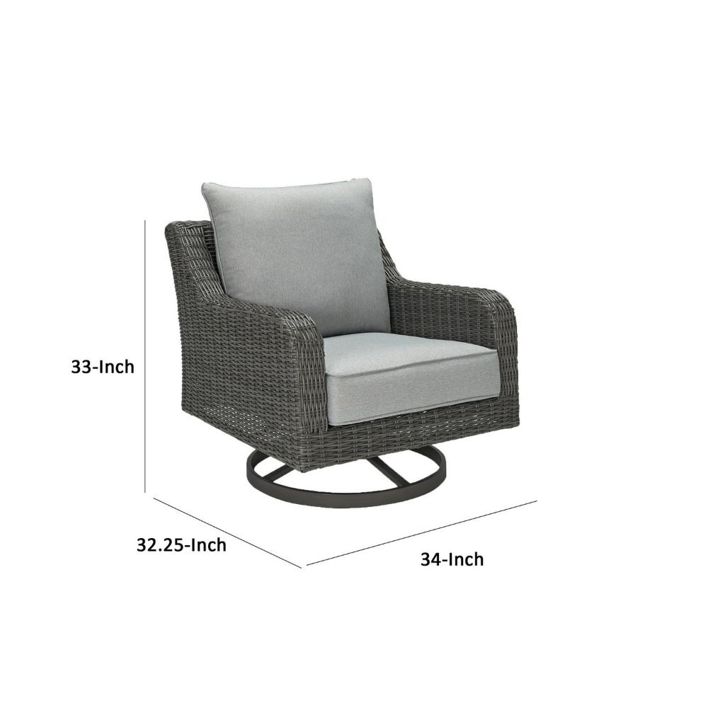 Asp Swivel Lounge Chair | 32’’ | Outdoor | Aluminum Frame | Gray BM297012