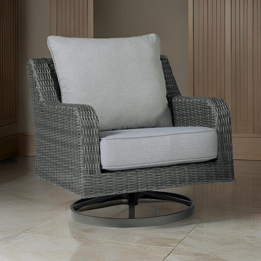 Asp Swivel Lounge Chair | 32" | Outdoor | Aluminum Frame | Gray