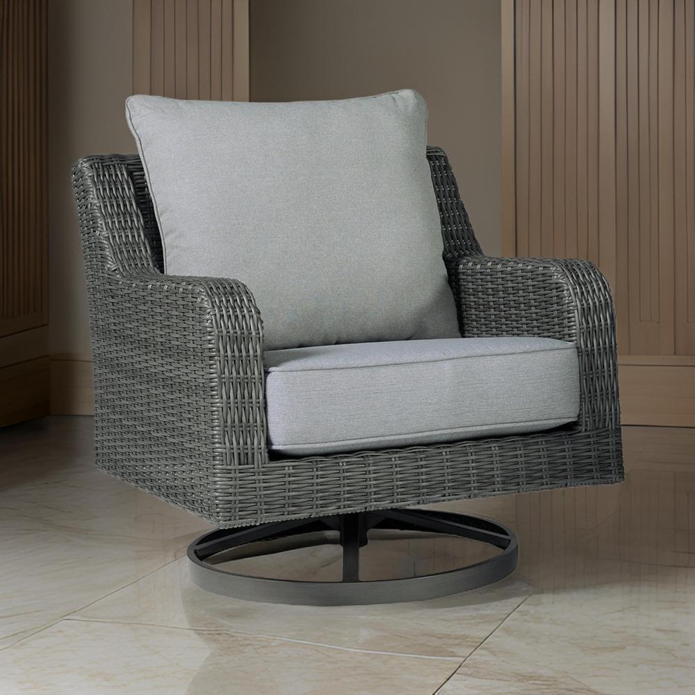 Asp Swivel Lounge Chair | 32" | Outdoor | Aluminum Frame | Gray