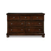 Ashley Fray 66 Inch Traditional Dresser Rustic Brown Wood 7 Drawers Bun Feet BM297018