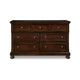 Ashley Fray 66 Inch Traditional Dresser Rustic Brown Wood 7 Drawers Bun Feet BM297018