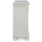 Kith 66 Inch Traditional Dresser Vintage White Wood 7 Drawers Bun Feet By Casagear Home BM297019