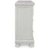 Kith 66 Inch Traditional Dresser Vintage White Wood 7 Drawers Bun Feet By Casagear Home BM297019