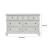 Kith 66 Inch Traditional Dresser Vintage White Wood 7 Drawers Bun Feet By Casagear Home BM297019