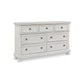 Kith 66 Inch Traditional Dresser, Vintage White Wood, 7 Drawers, Bun Feet By Casagear Home