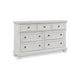 Kith Dresser | 66" | 7 Drawers | Vintage White Wood | Bun Feet
