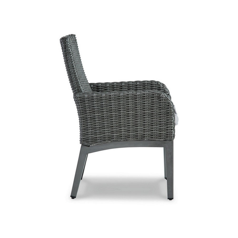 Asp 25 Inch Outdoor Armchair Aluminum Frame Gray Polyester Upholstery By Casagear Home BM297028