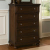 Ashley Fray 58 Inch 5 Drawer Classic Tall Dresser Chest, Brown Wood, Bun Feet