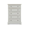 Kith 58 Inch 5 Drawer Tall Dresser Chest Classic White Wood Bun Feet By Casagear Home BM297031