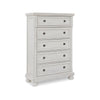 Kith Tall Dresser | 58" | 5 Drawers | Classic White | Bun Feet